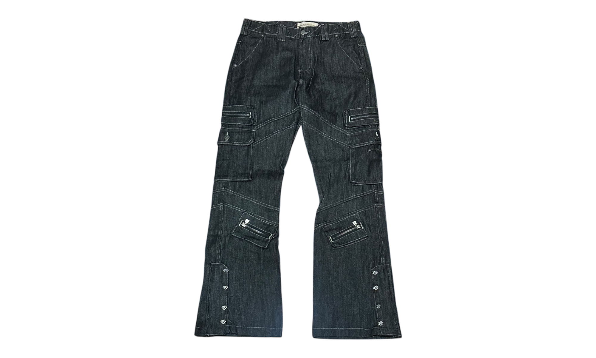 Godspeed Rockstar Flare Raw Black Cargo Pants-Bullseye Sneaker Boutique