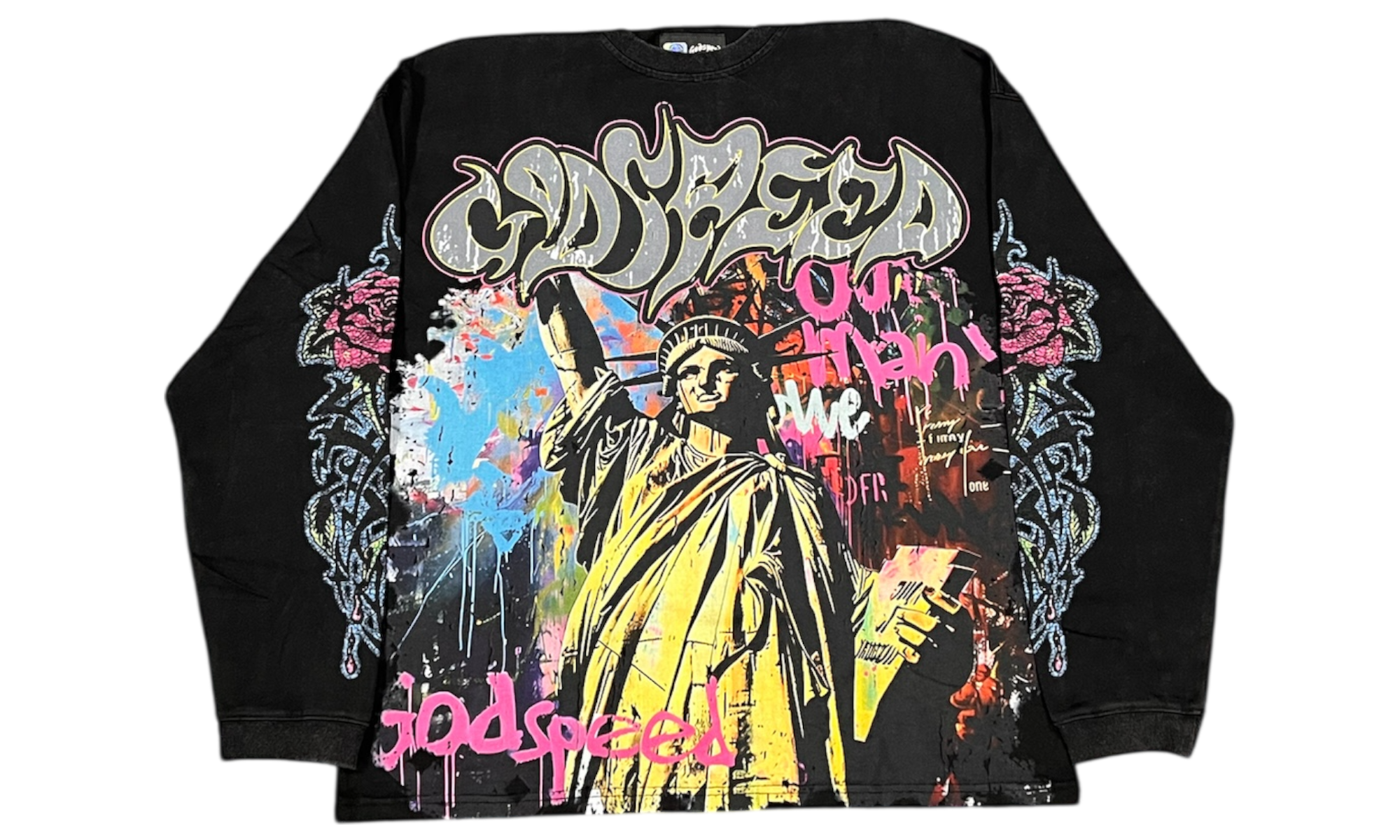 Godspeed Vandal Washed Black Longsleeve T-Shirt-Bullseye Sneaker Boutique