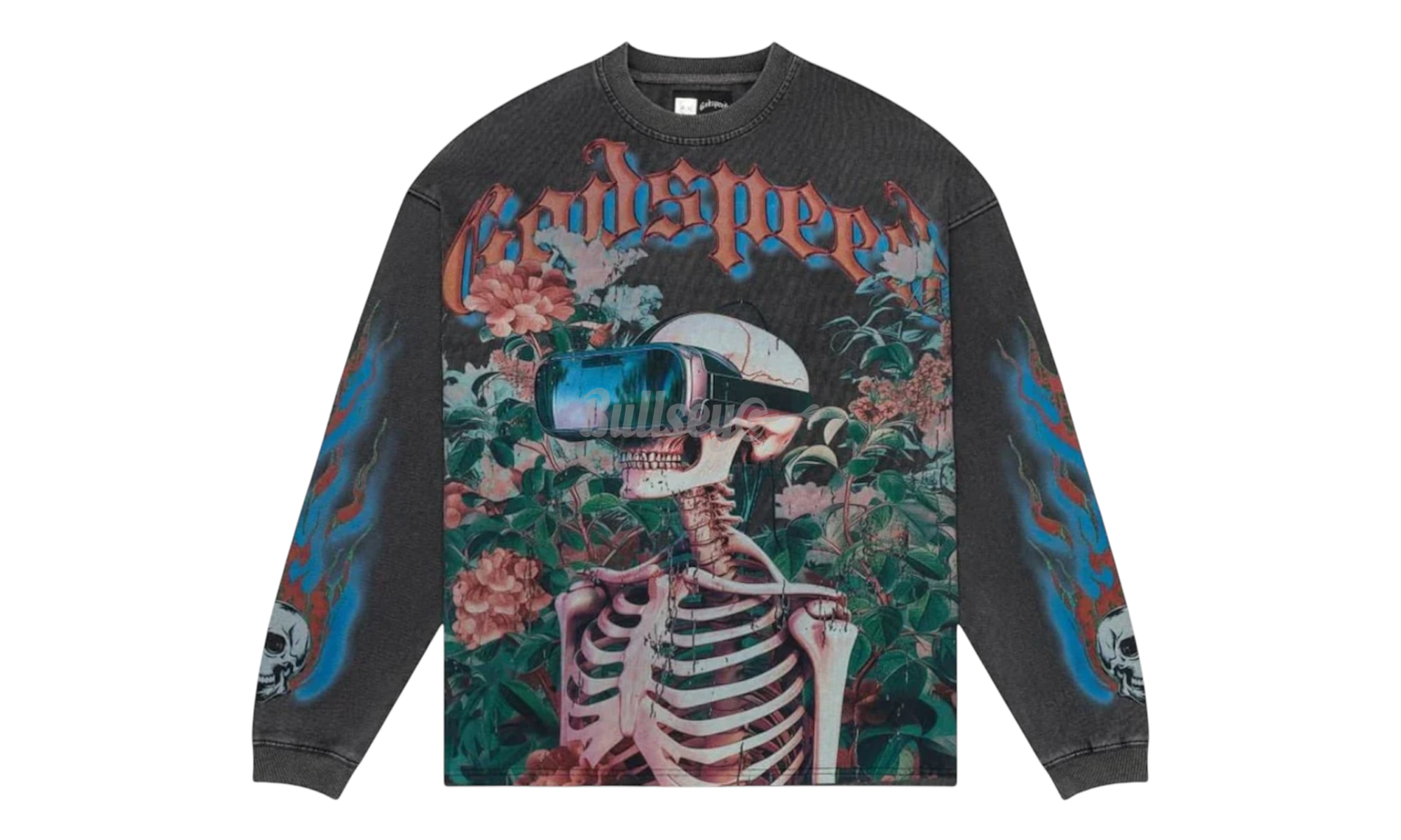 Godspeed Vision Flowers Grey Wash Longsleeve T-Shirt-Bullseye Sneaker Boutique