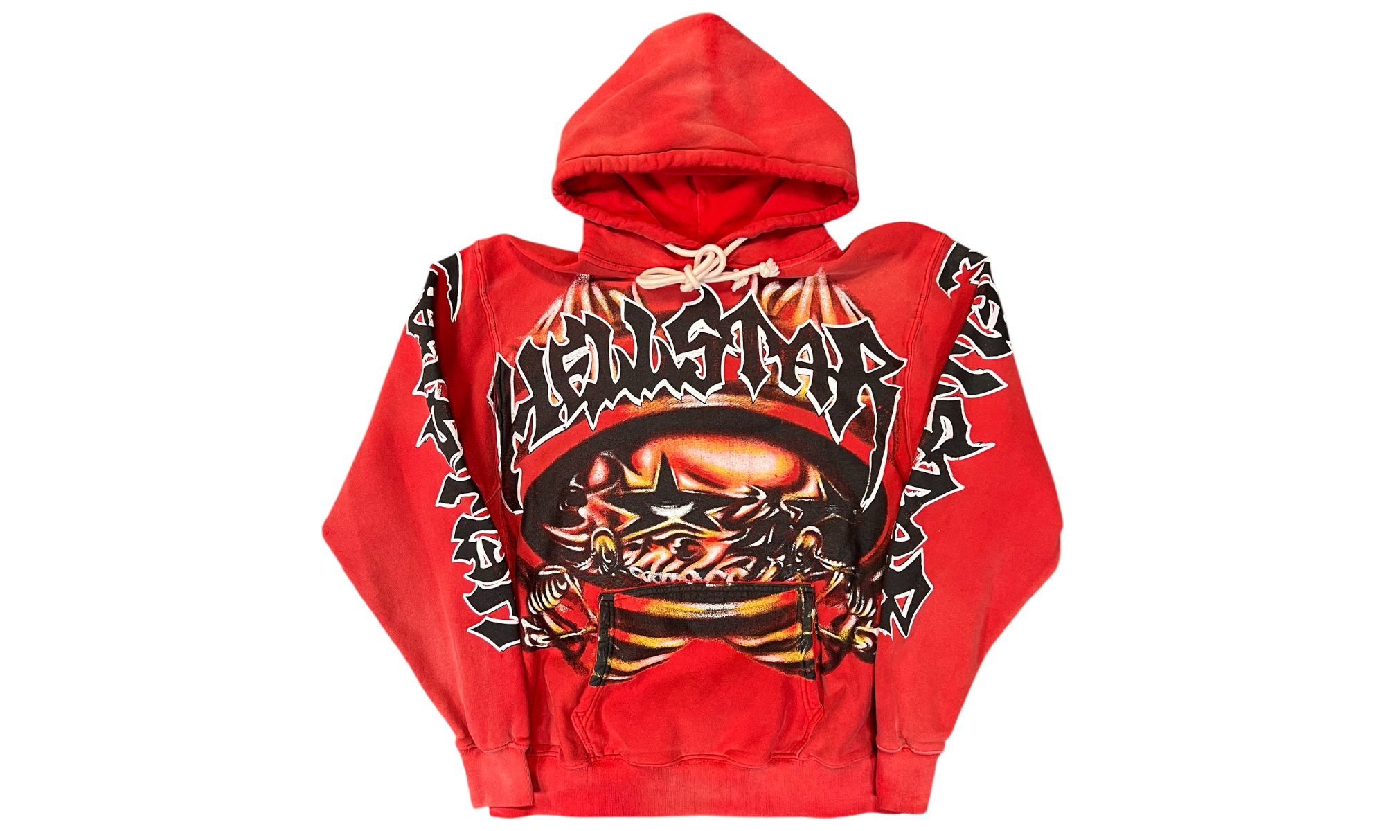 Hellstar Halloween Skeleton Airbrushed Red Hoodie (PreOwned)-Bullseye Sneaker Boutique