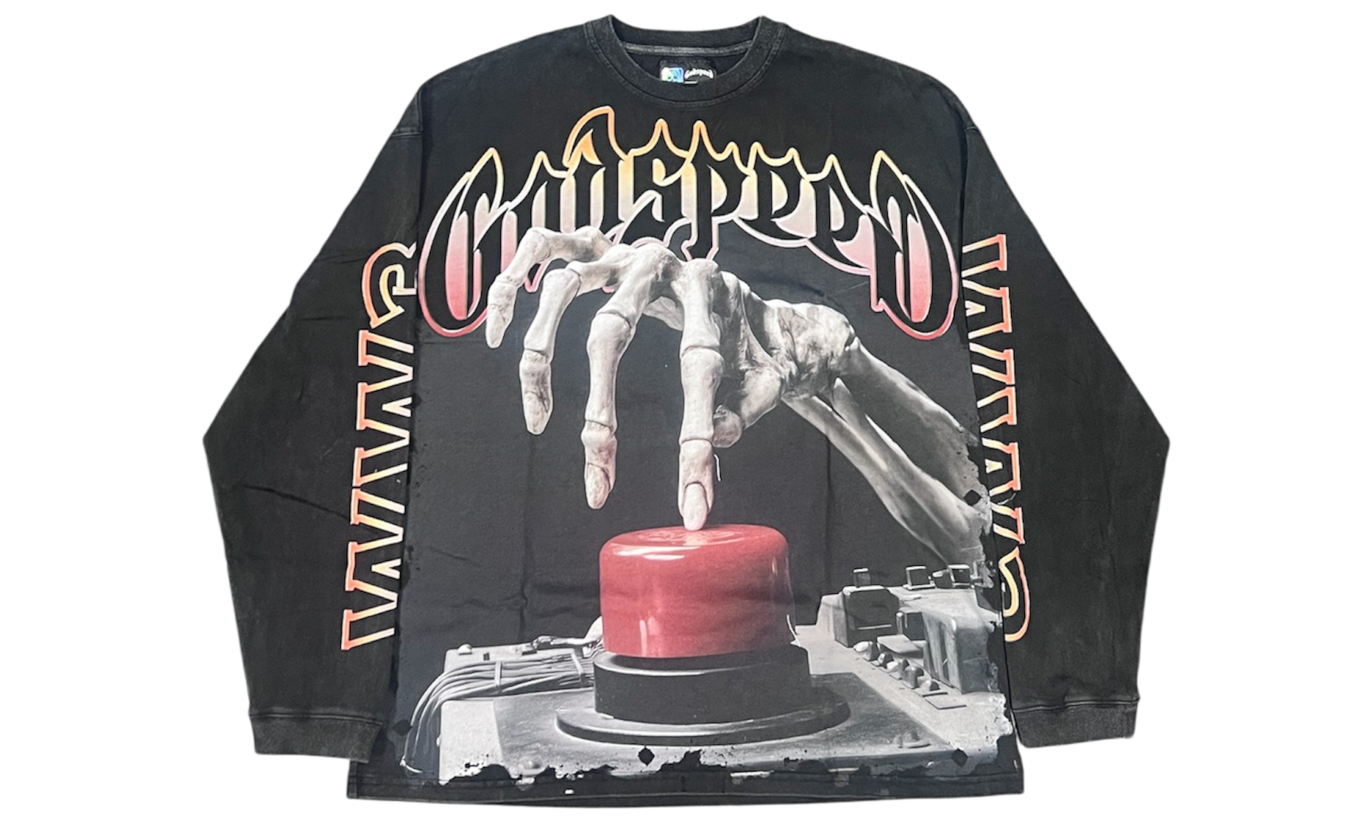Godspeed Code Red Black Wash Longsleeve T-Shirt-Bullseye Sneaker Boutique