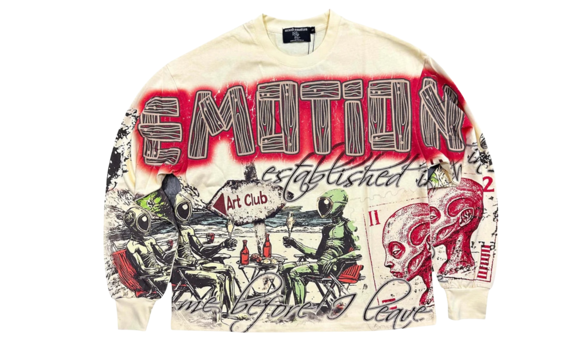 Mixed Emotion Art Club Cream Long Sleeve-Rs-flyfishing Sneakers Sale Online