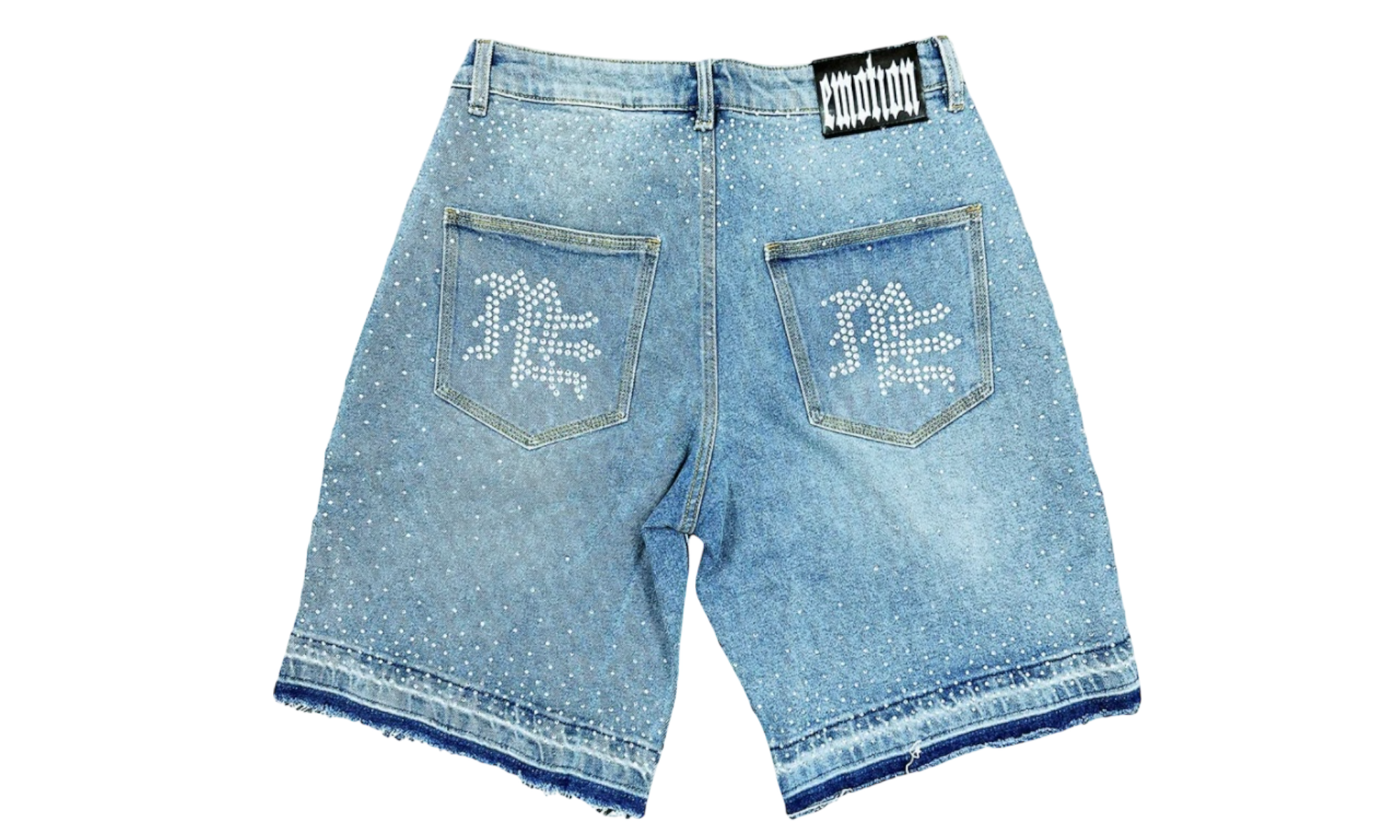 Mixed Emotion ME Rhinestone Blue Denim Shorts