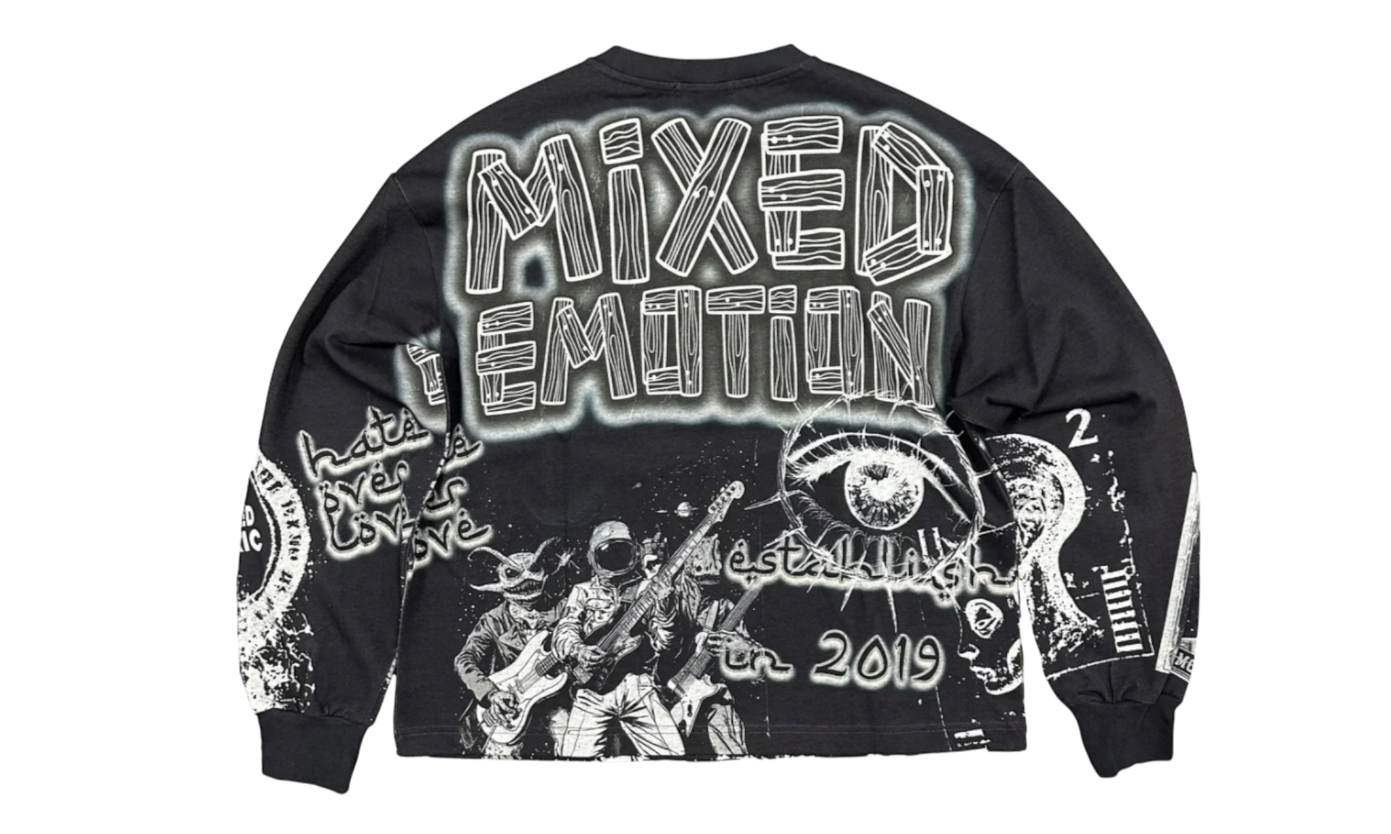 Mixed Emotion Oversized Black Lighting Long Sleeve