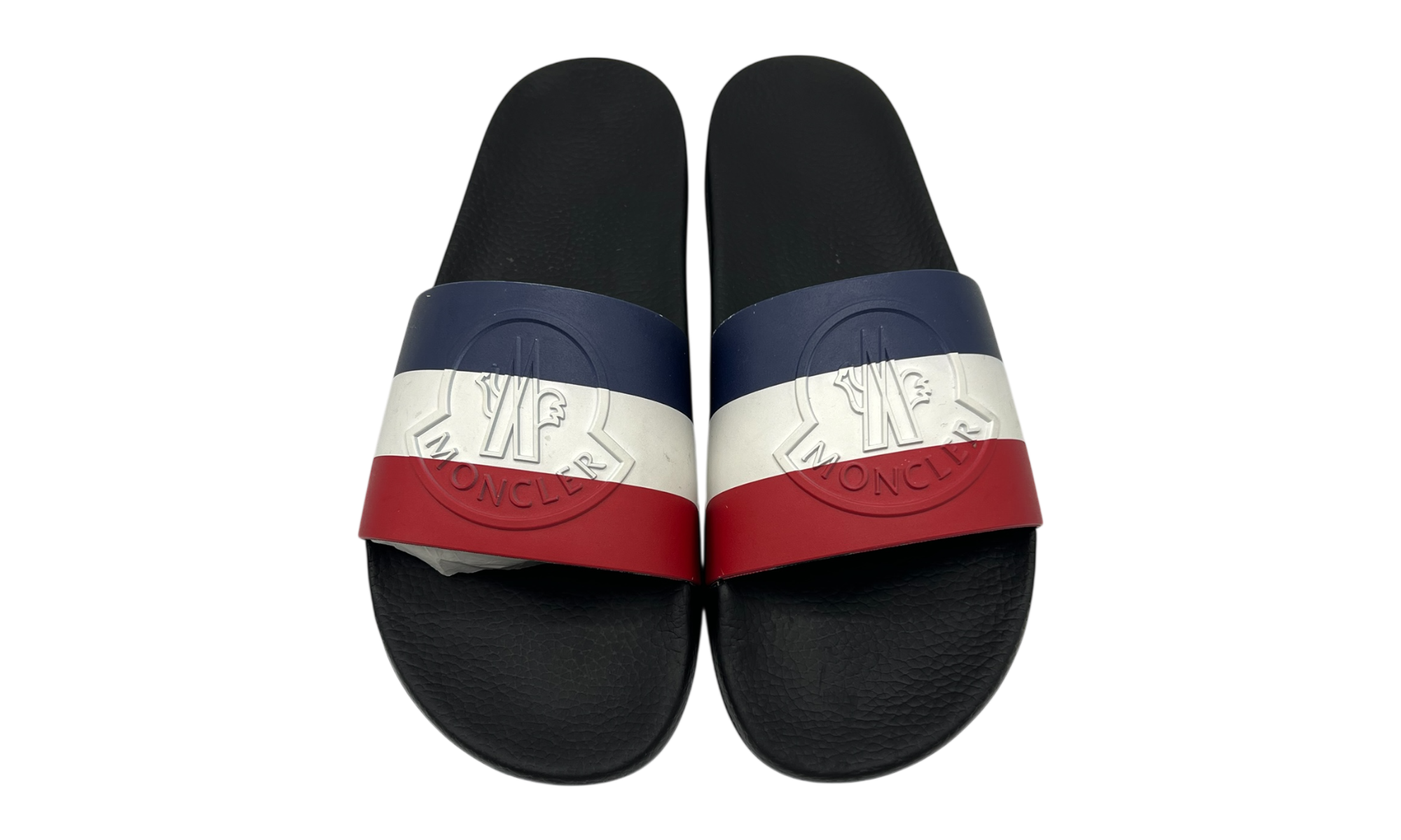 Moncler Basile Pool Slides "Black TriColour" (PreOwned)