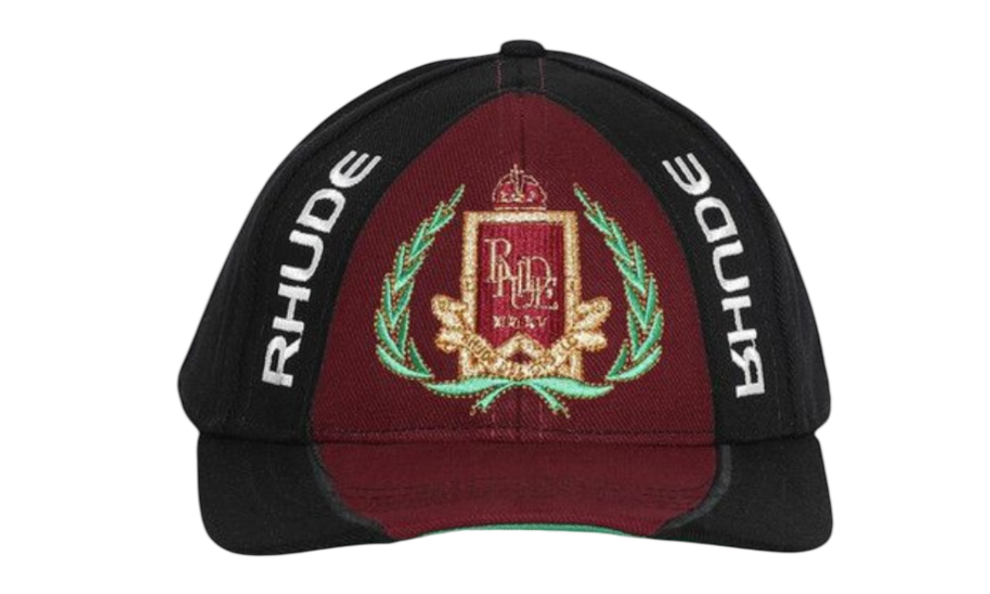 Rhude Racing Crest 6-Panel Black/Maroon Hat-Bullseye Sneaker Boutique