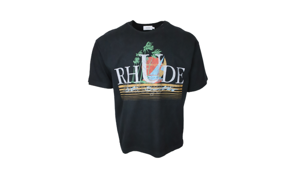 Rhude Tropics Black T-Shirt-UNC 3s sneaker tees Carolina Blue Misfit Teddy