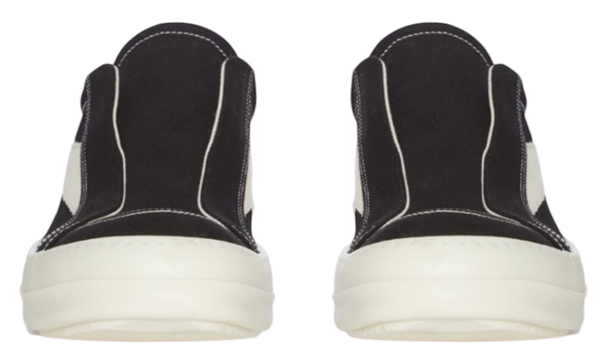 Rick Owens DRKSHDW Vintage Low Black/Milk Laceless Slip-On Sneaks