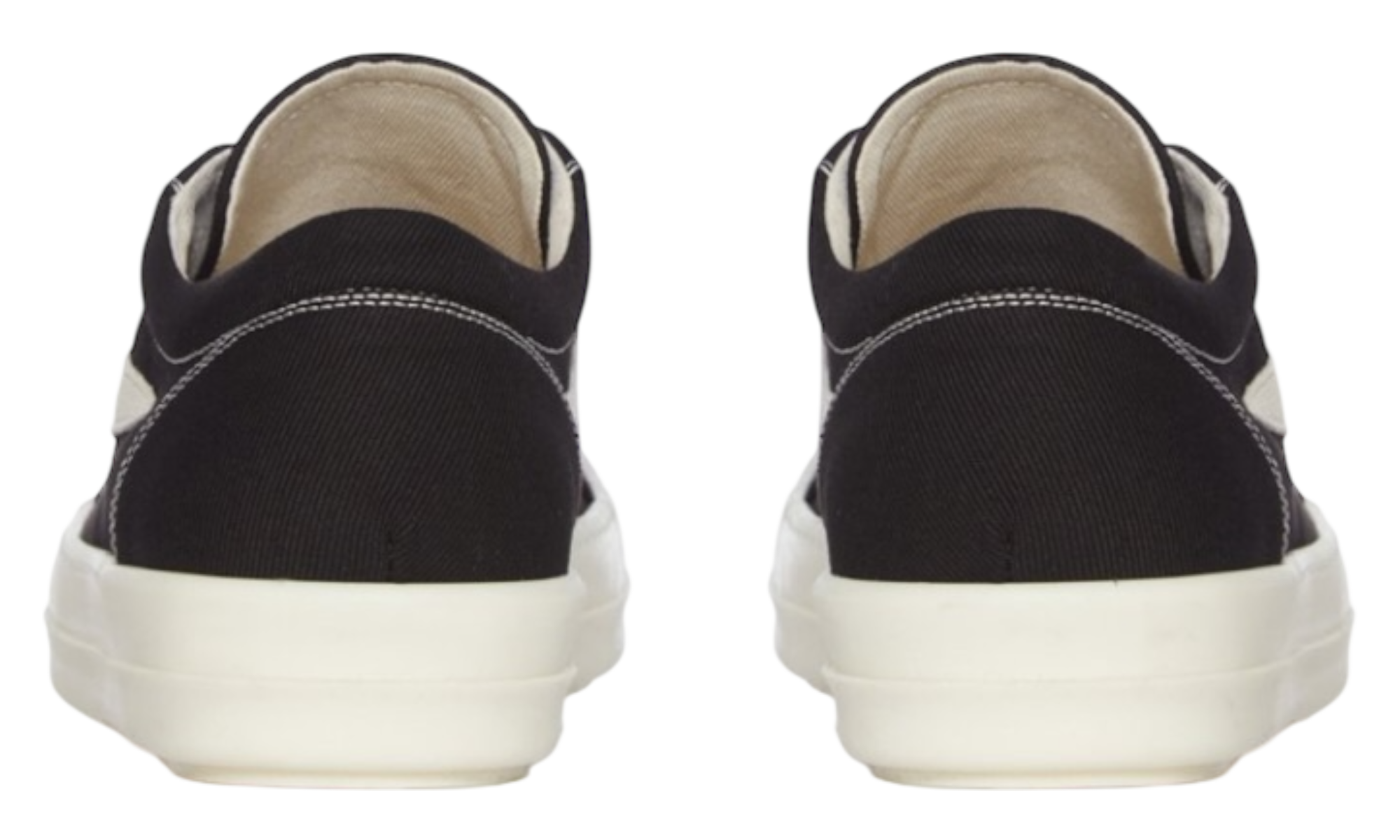 Rick Owens DRKSHDW Vintage Low Black/Milk Laceless Slip-On Sneaks