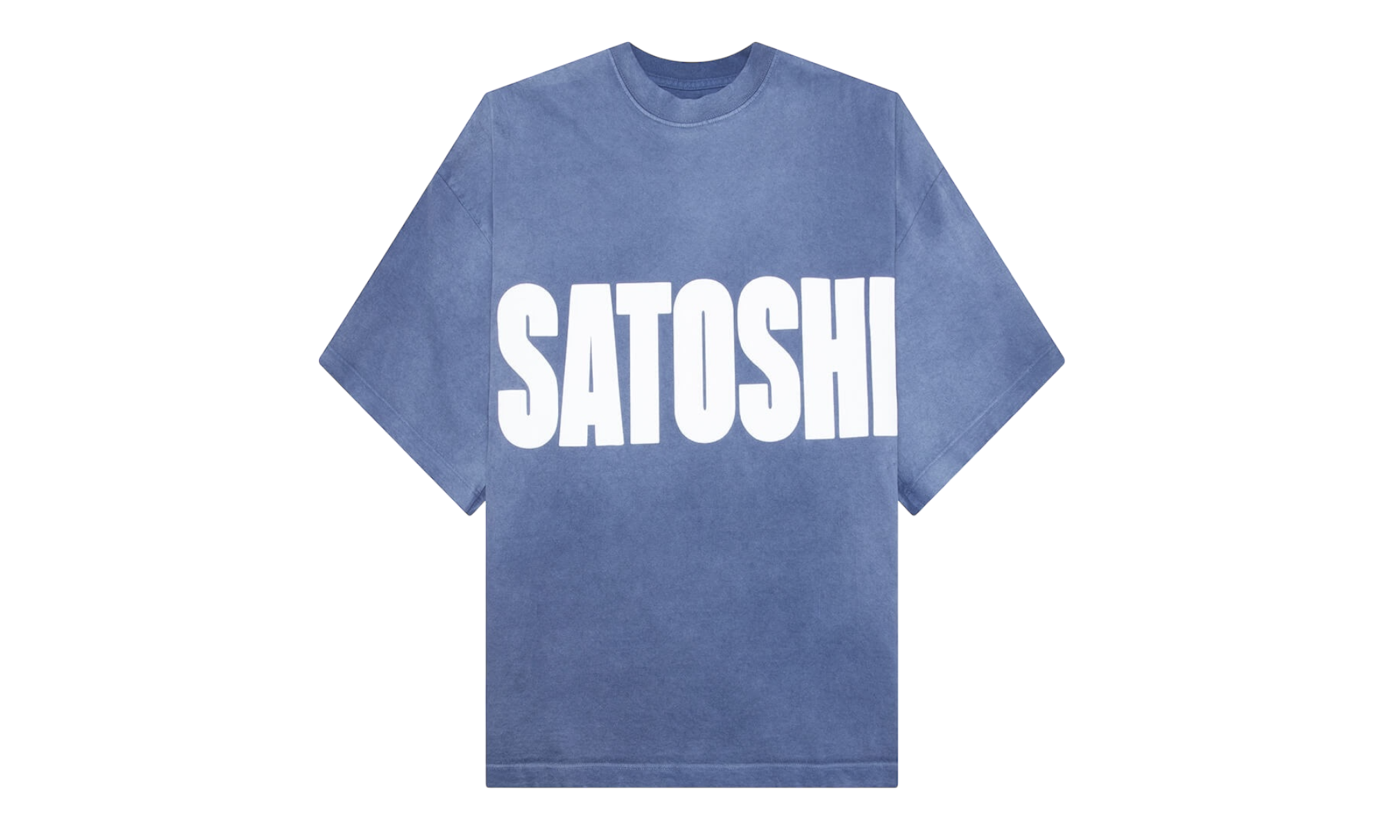 Satoshi Nakamoto Impact Logo Blue T-Shirt-Bullseye Sneaker Boutique