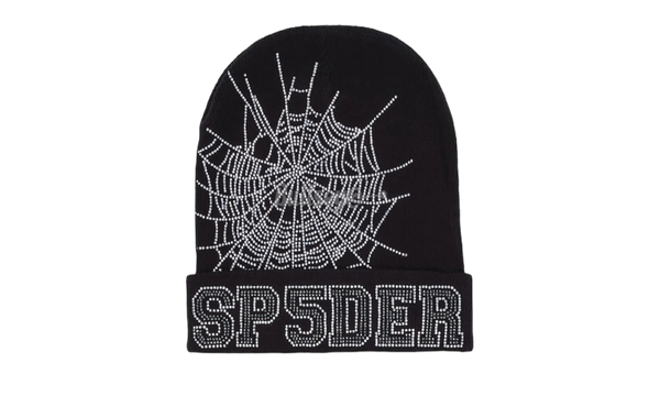 Spider Rhinestone Web Black Beanie-nike kyrie 7 ep copa
