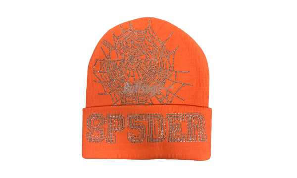 Spider Rhinestone Web Orange Beanie (New York Exclusive)-Bullseye Sneaker Boutique