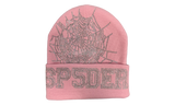 Spider Rhinestone Web Pink Beanie (New York Exclusive)-womens olukai sandals