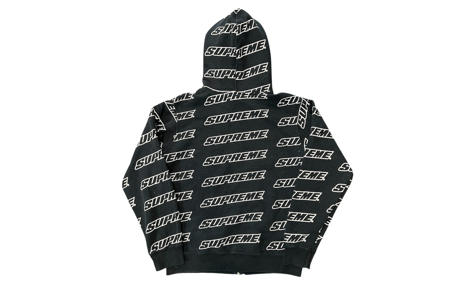Supreme Repeat Black Zip-Up Hoodie (PreOwned)