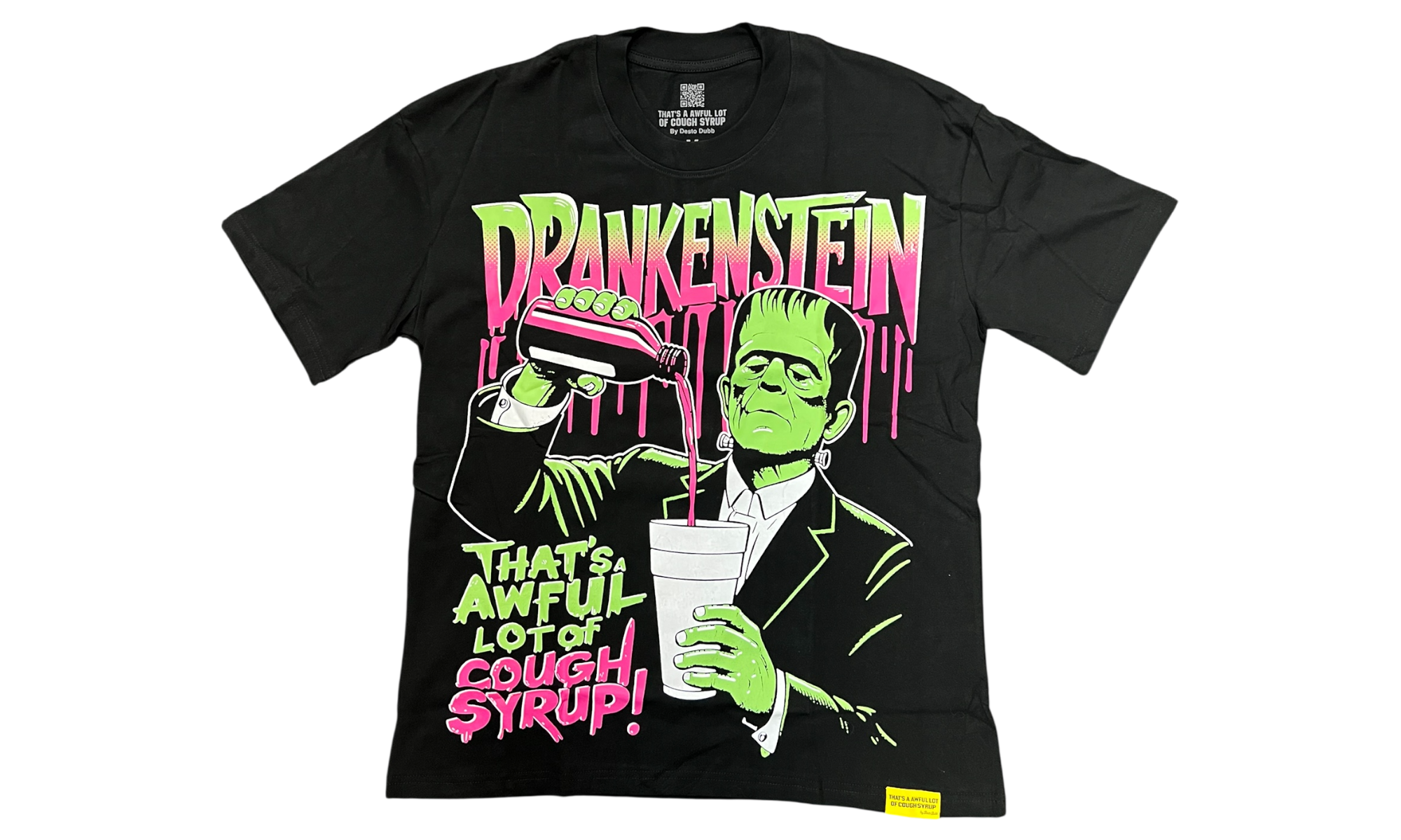 That's A Awful Lot Of Cough Syrup Drankenstein Black T-Shirt-Bullseye Sneaker Boutique
