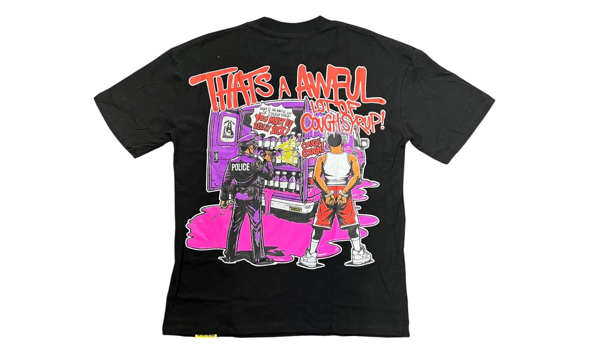 That's A Awful Lot Of Cough Syrup Protect And Serve Black T-Shirt-Bullseye Sneaker Boutique