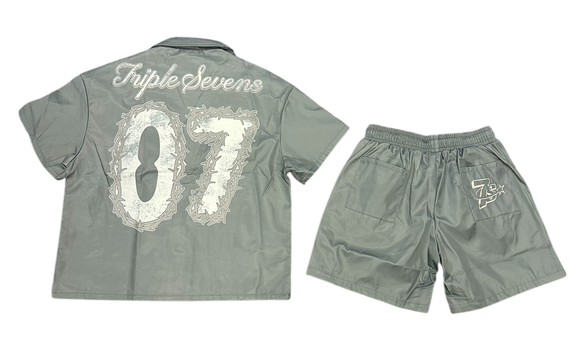 Triple Sevens Grey Nylon Suit