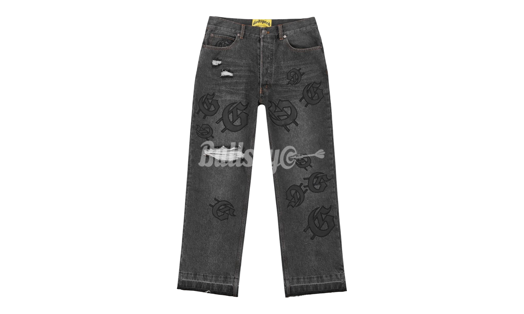 Godspeed Scattered GS Logo Black Wash Denim Jeans