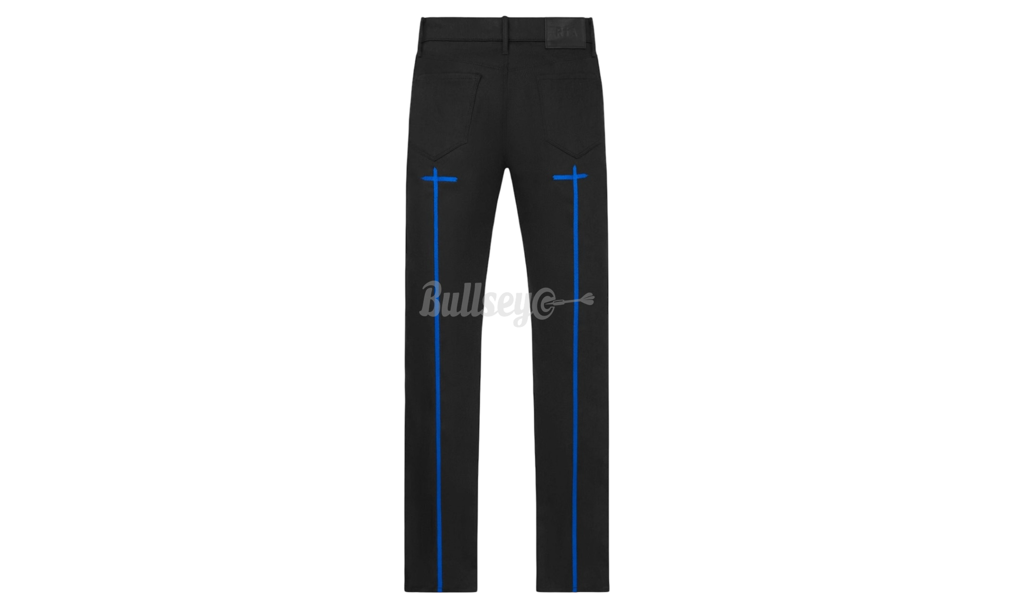 RTA Bryant Black Blue Long Cross Skinny Jeans