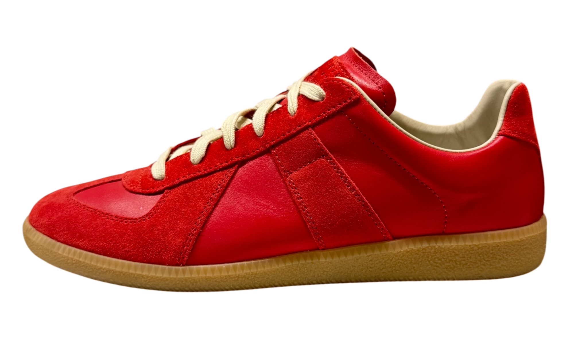 Maison Margiela Replica German Army Trainer (GAT) Red Sneaker Gum Sole