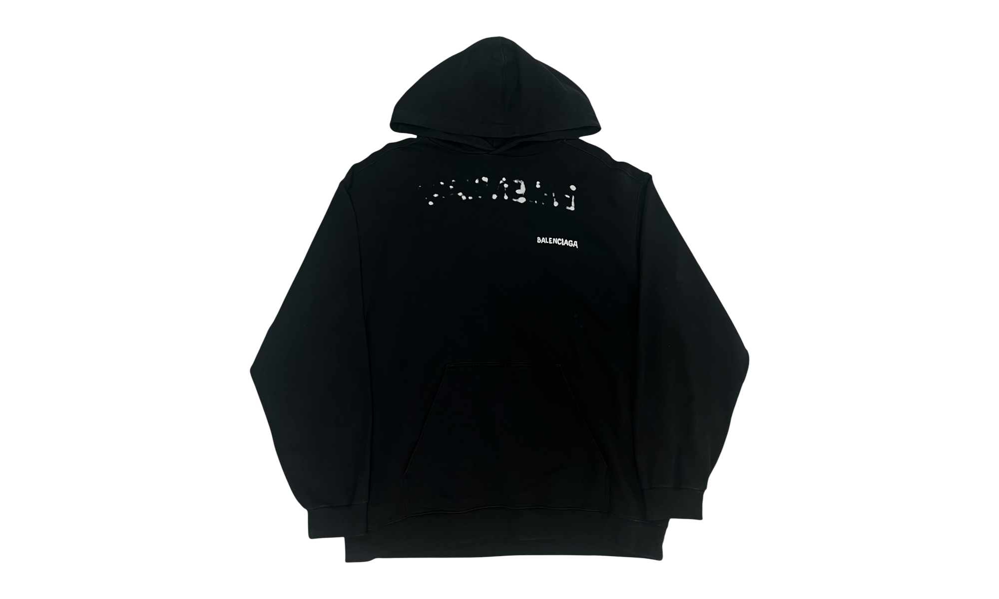 Balenciaga Medium Fit Black/White Hoodie (PreOwned)