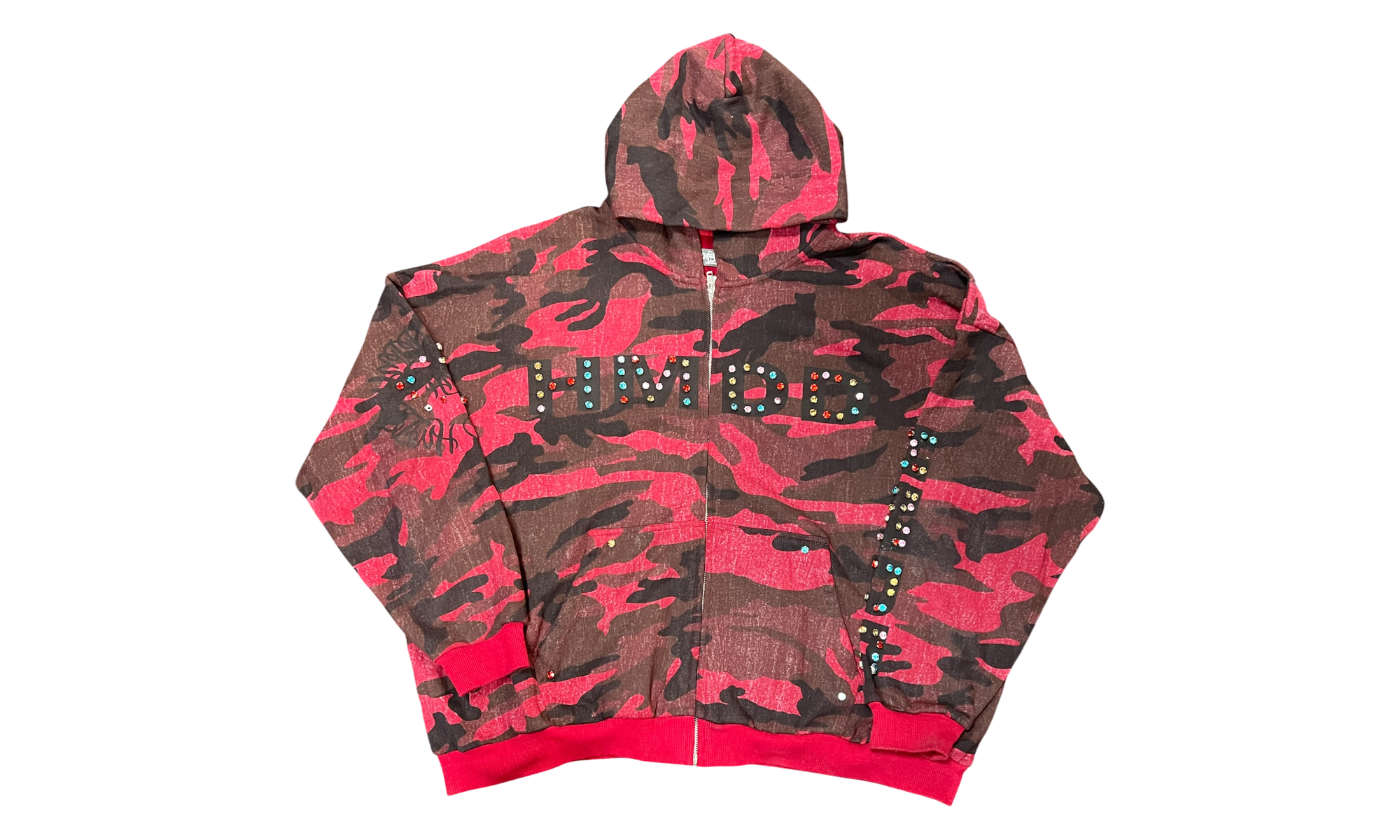 HMDD Camo Chimstone Red Zip-Up Hoodie (Preowned)