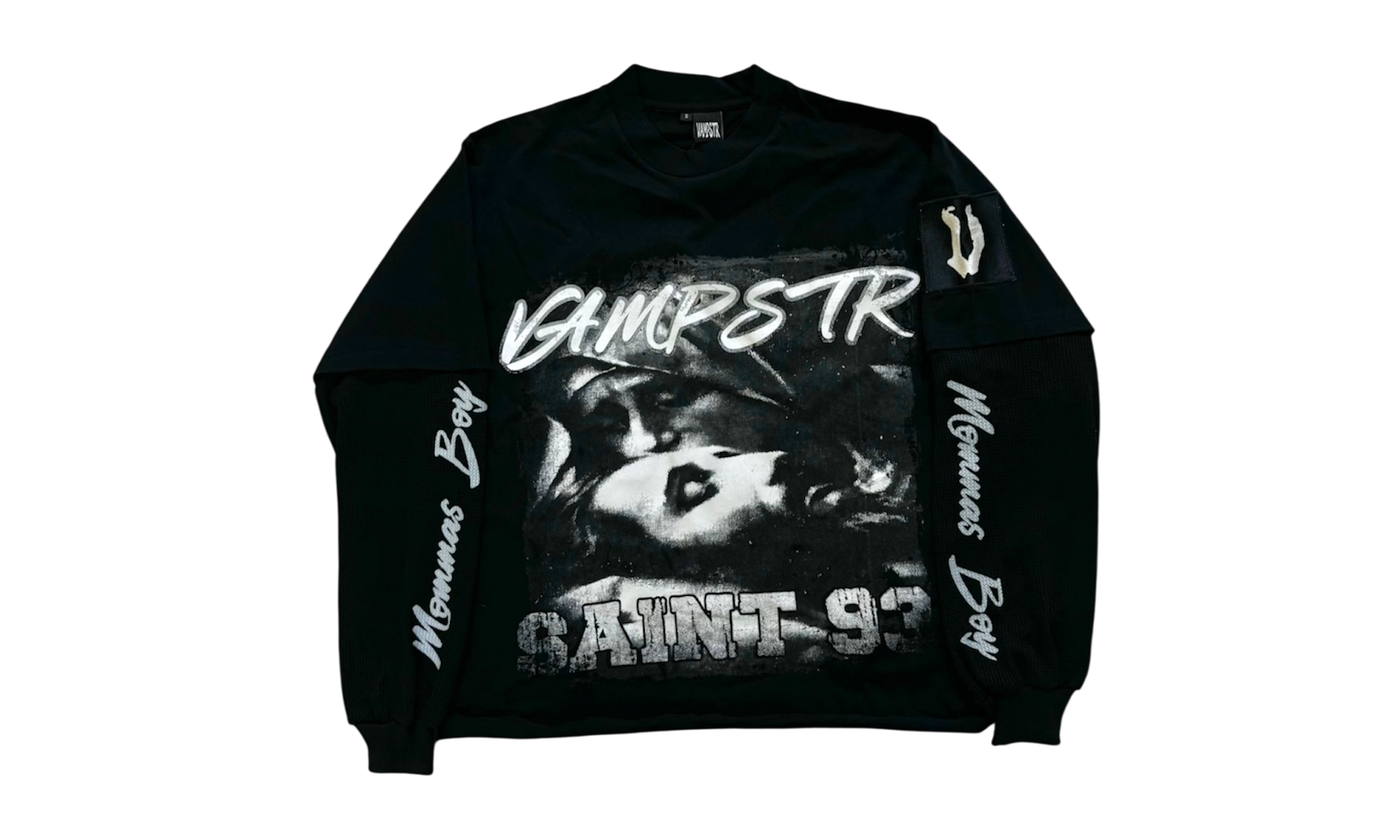 Vampstr Mommas Boy Thermal Black Longsleeve Black/Black T-Shirt
