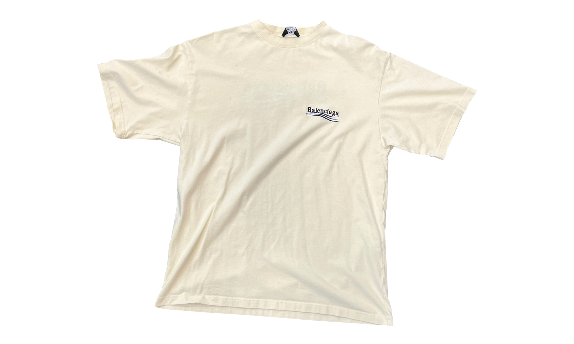 Balenciaga Political Campaign Logo Beige Tee ( Preowned )