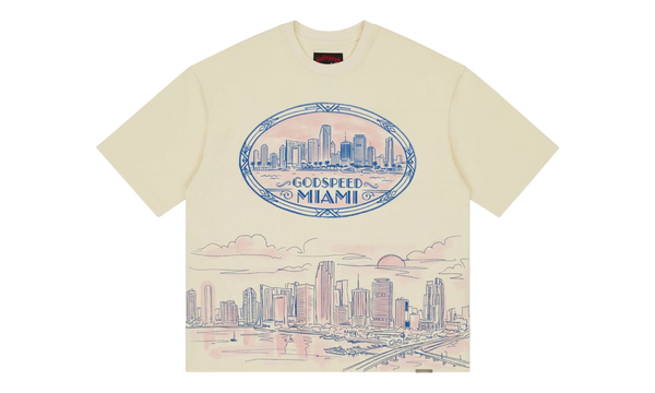 Godspeed Miami Skyline Bone T-Shirt
