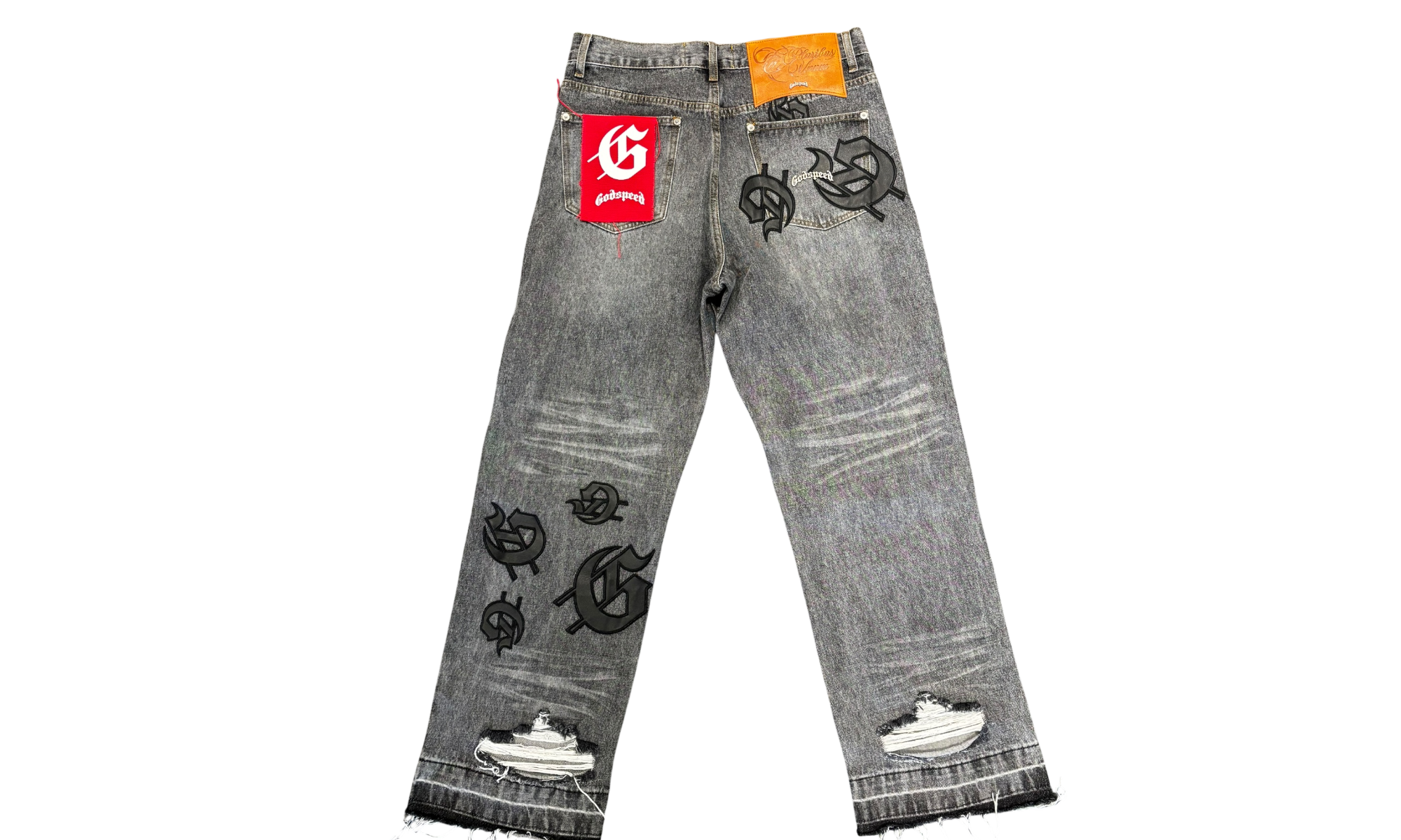 Godspeed Scattered GS Logo Black Wash Denim Jeans (PreOwned)