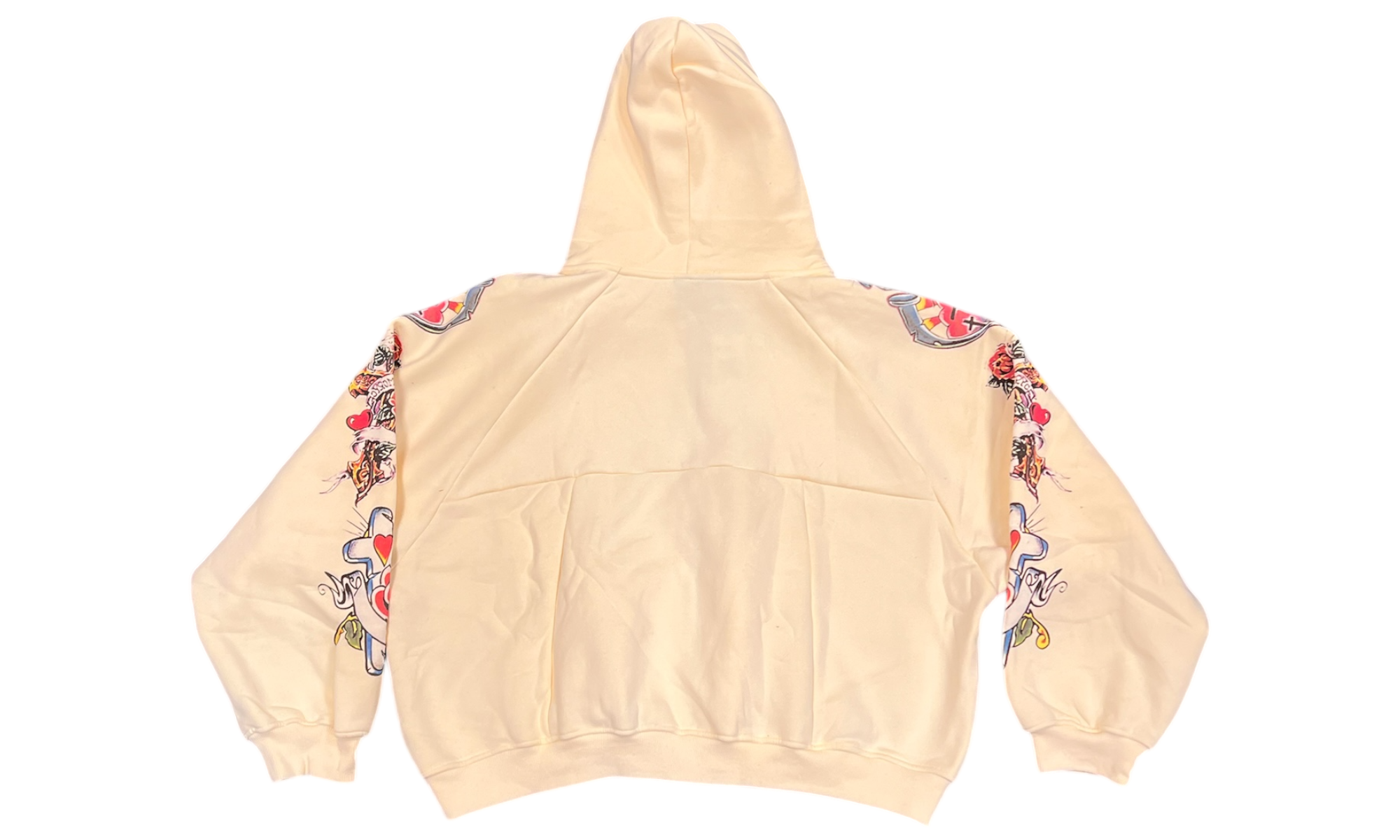 We Are Righteous Risen King Cream Cropped Zip-Up Hoodie