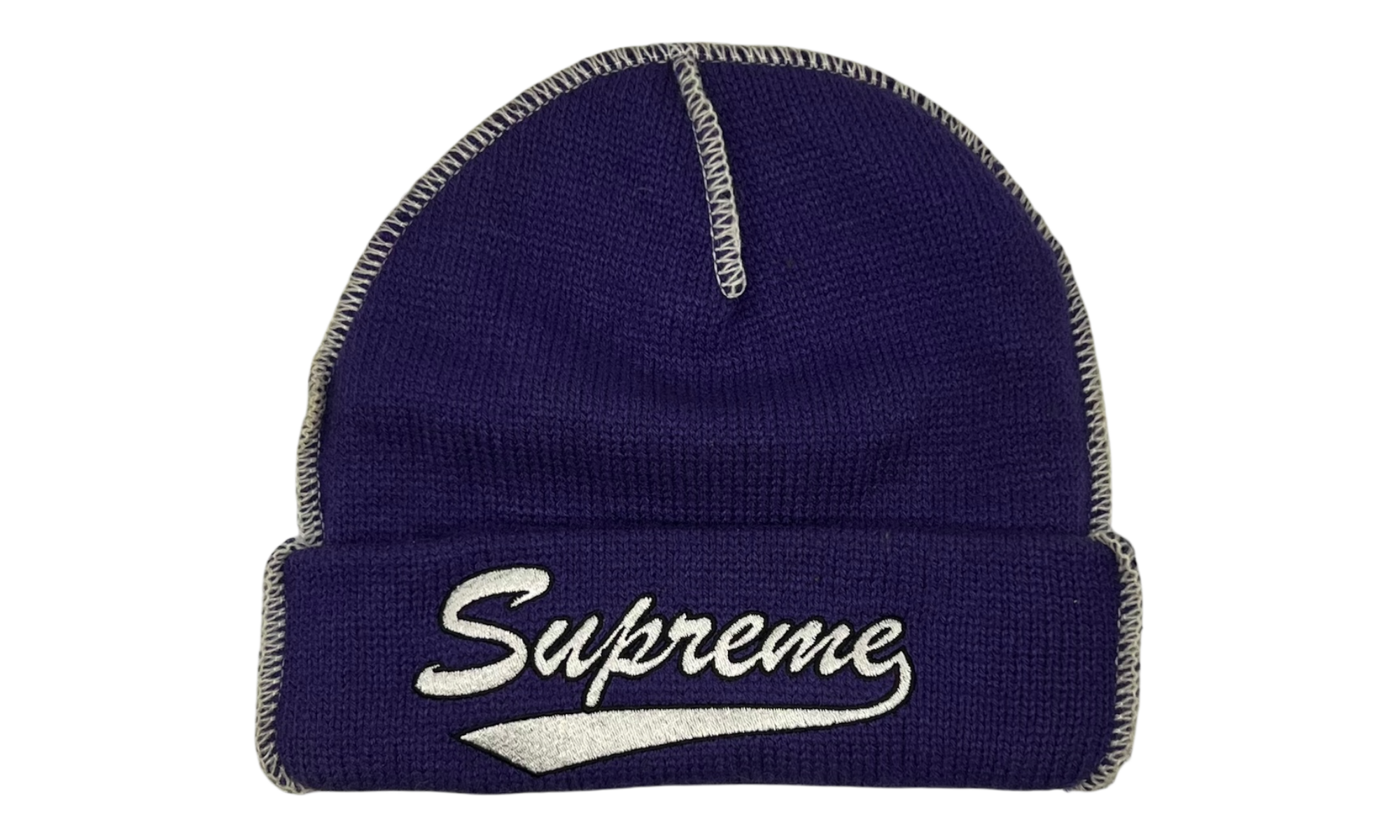 Supreme Contrast Stitch Beanie (FW22) Purple (PreOwned)