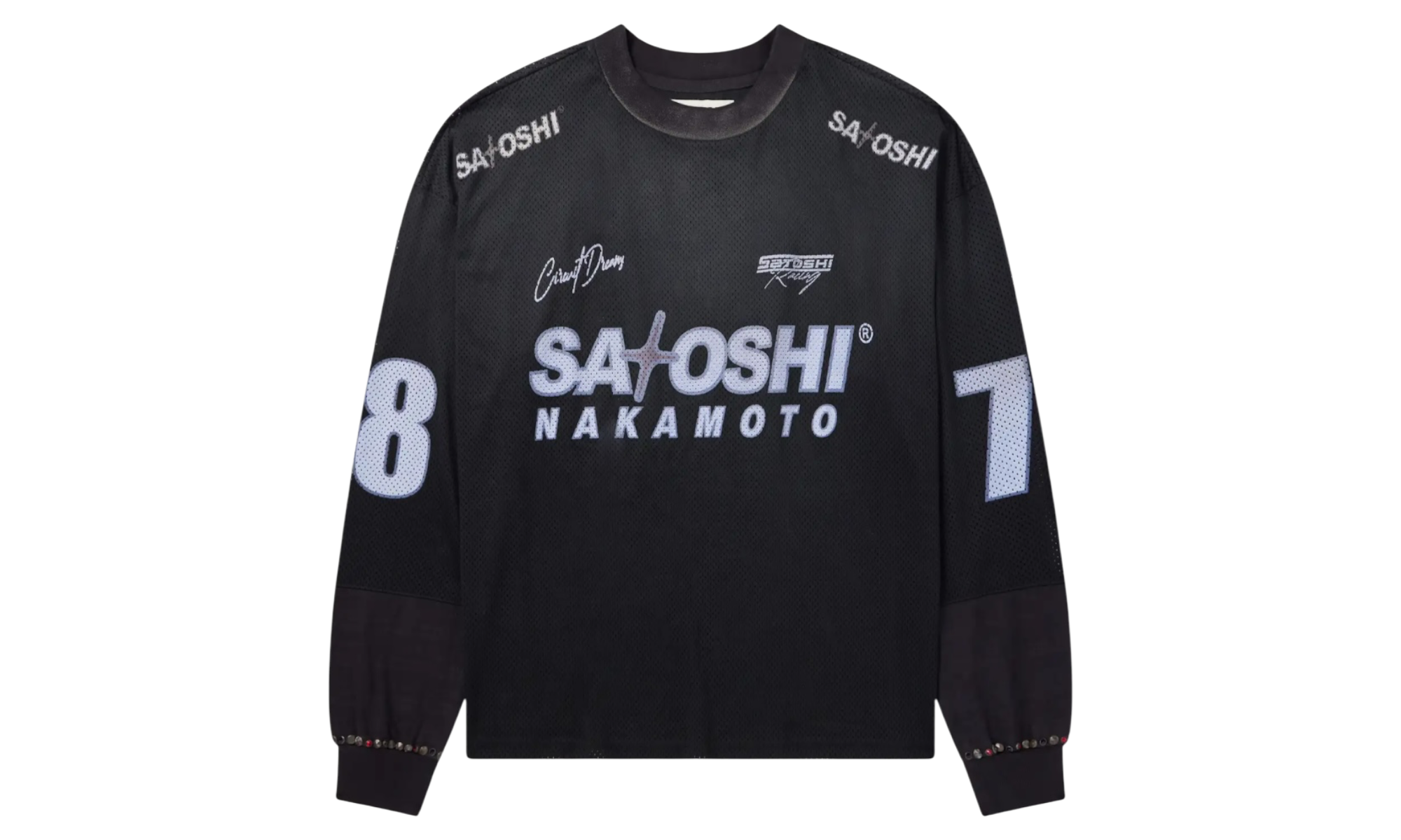 Satoshi Nakamoto Moto Black Mesh Jersey