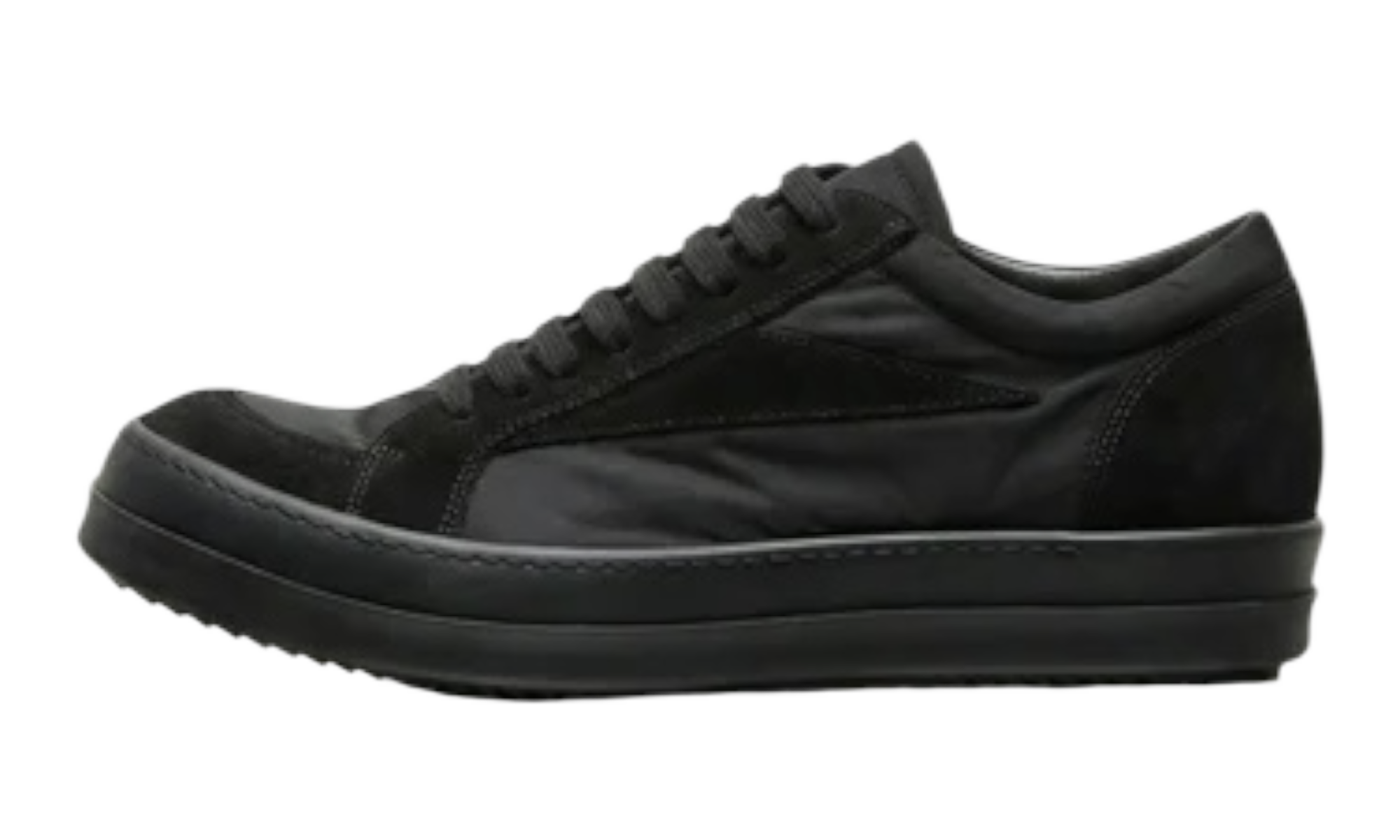 Rick Owens Scarpe In Tessuto E Pelle Vintage Sneaks in Black SS26