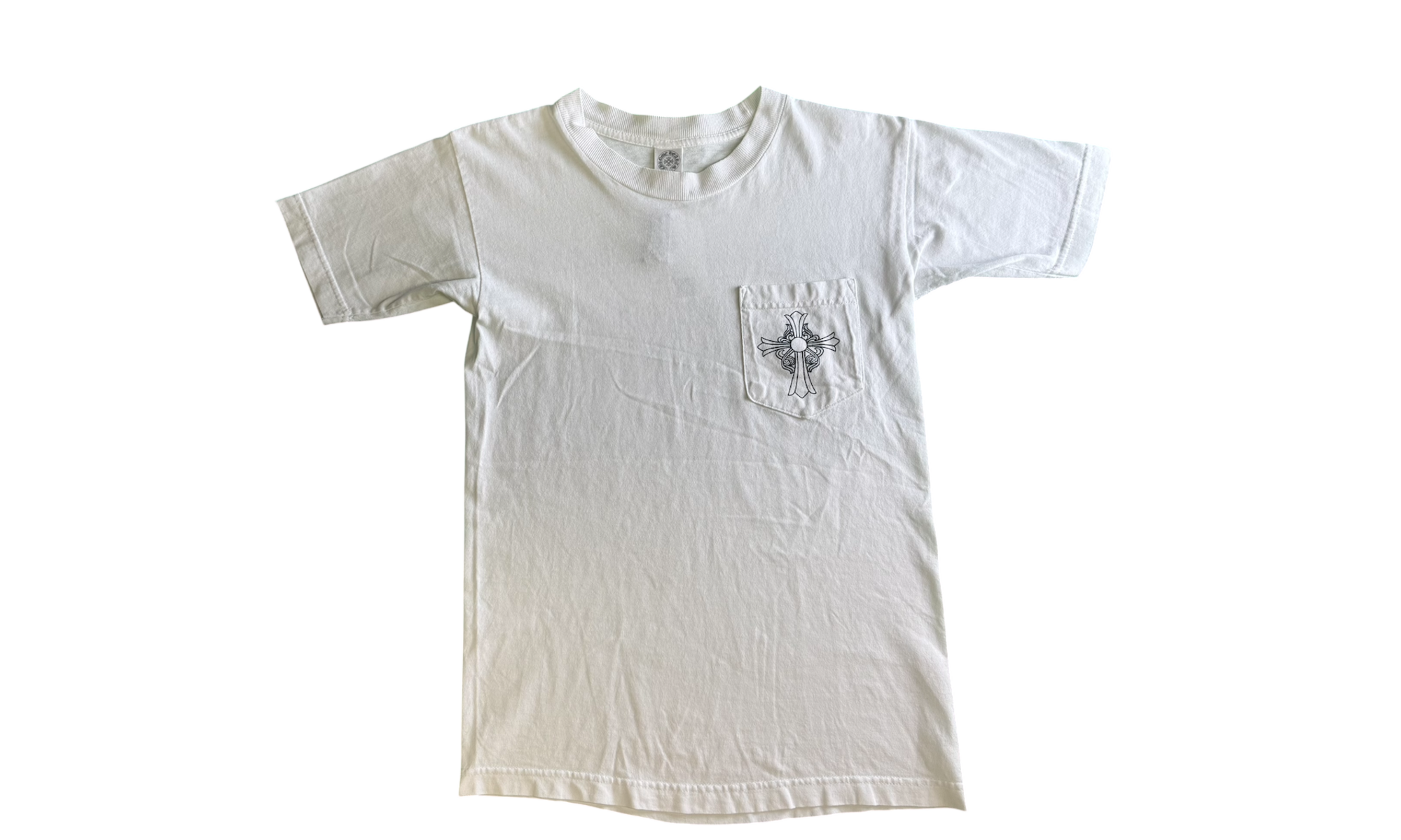 Chrome Hearts New York Scroll Label White T-Shirt (Minor Cracking)