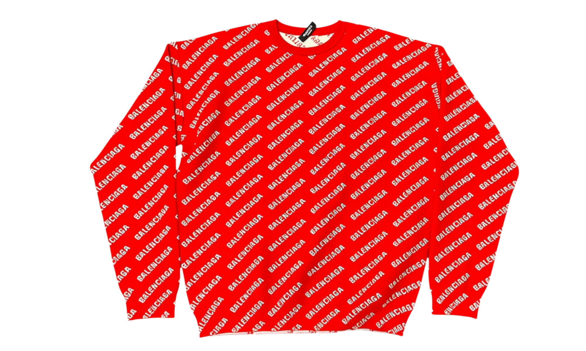 Balenciaga All Over Red Logo Crewneck (PreOwned)
