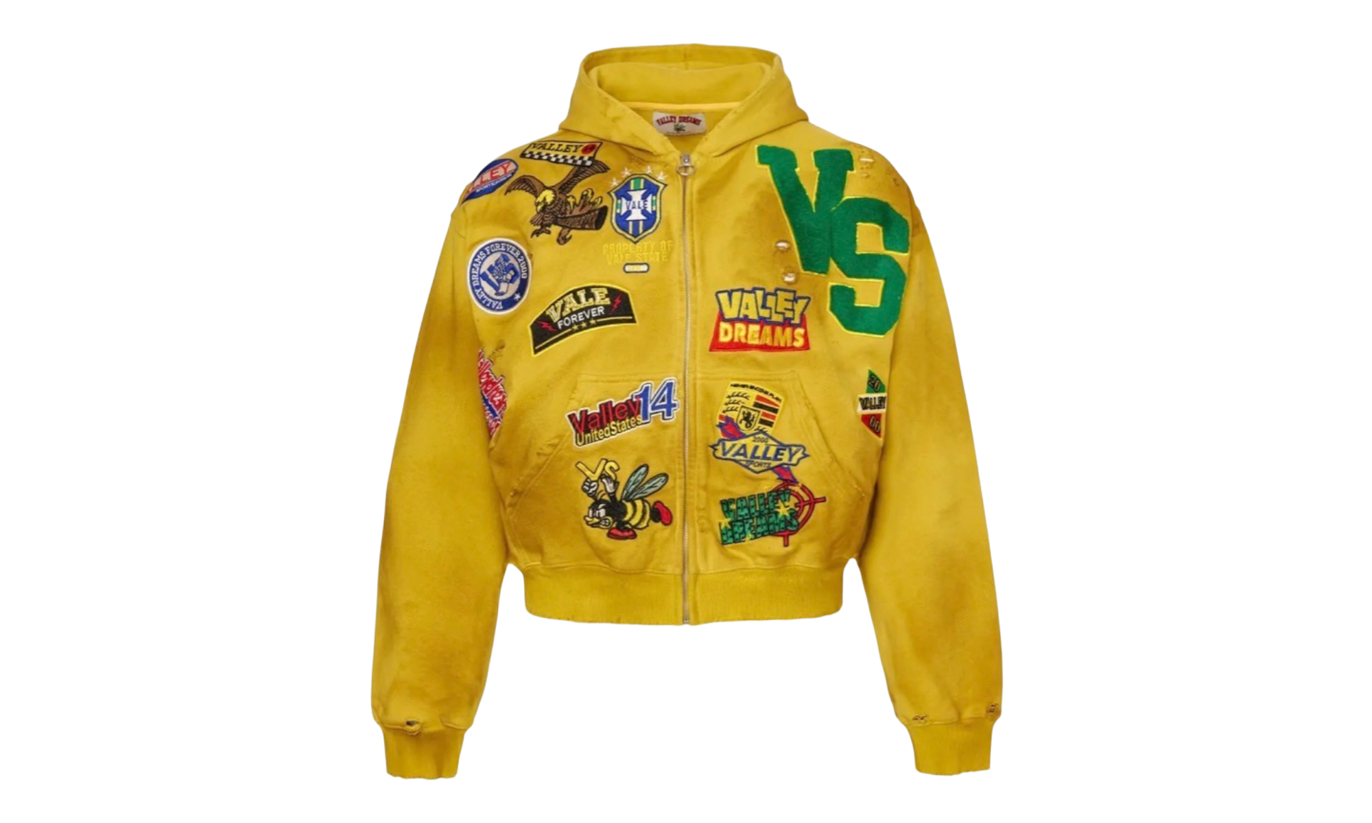 Vale Forever Doodle Yellow Zip-Up