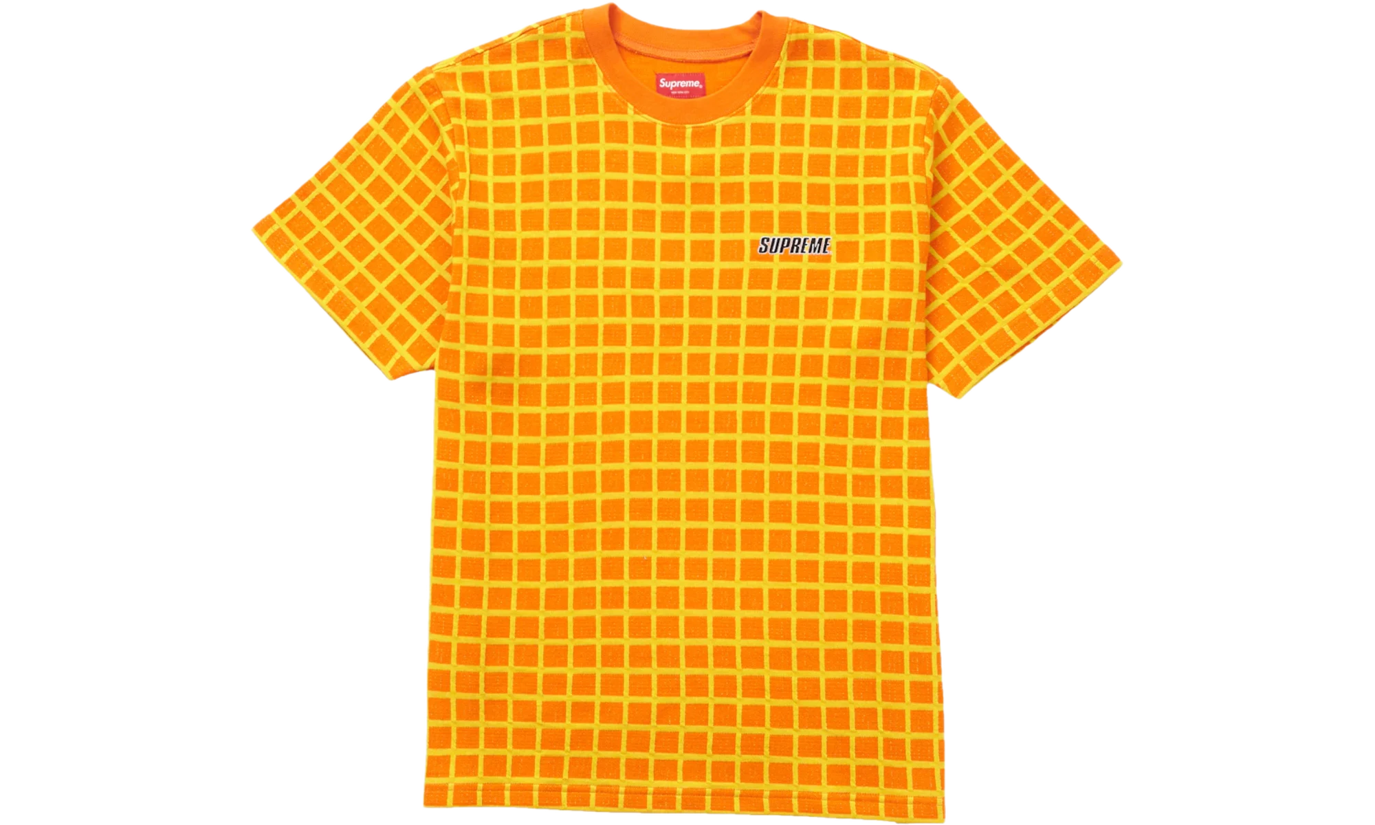 Supreme Grid Jacquard S/S Orange T-Shirt