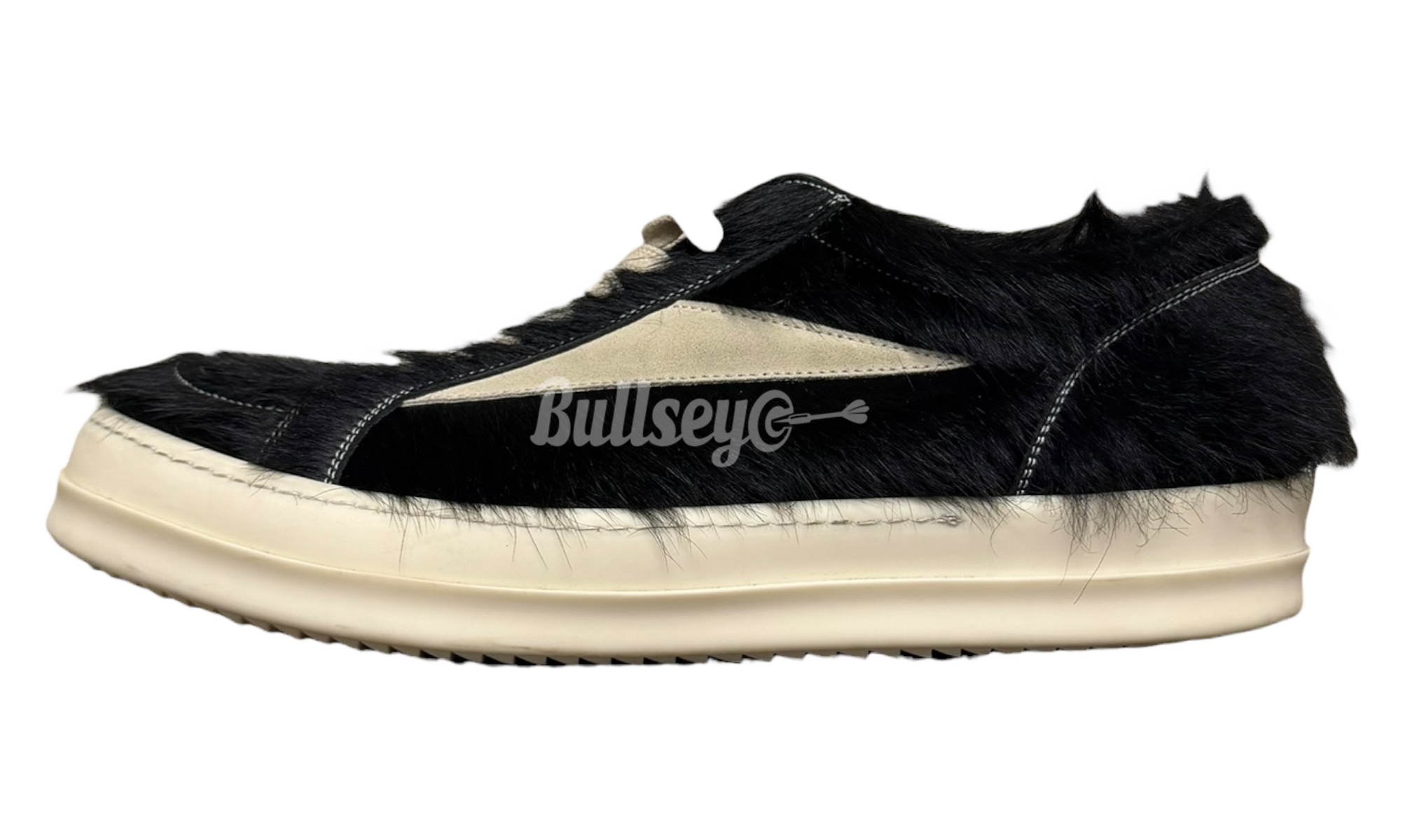 Rick Owens Pony Fur Vintage Low Black Sneakers (PreOwned)