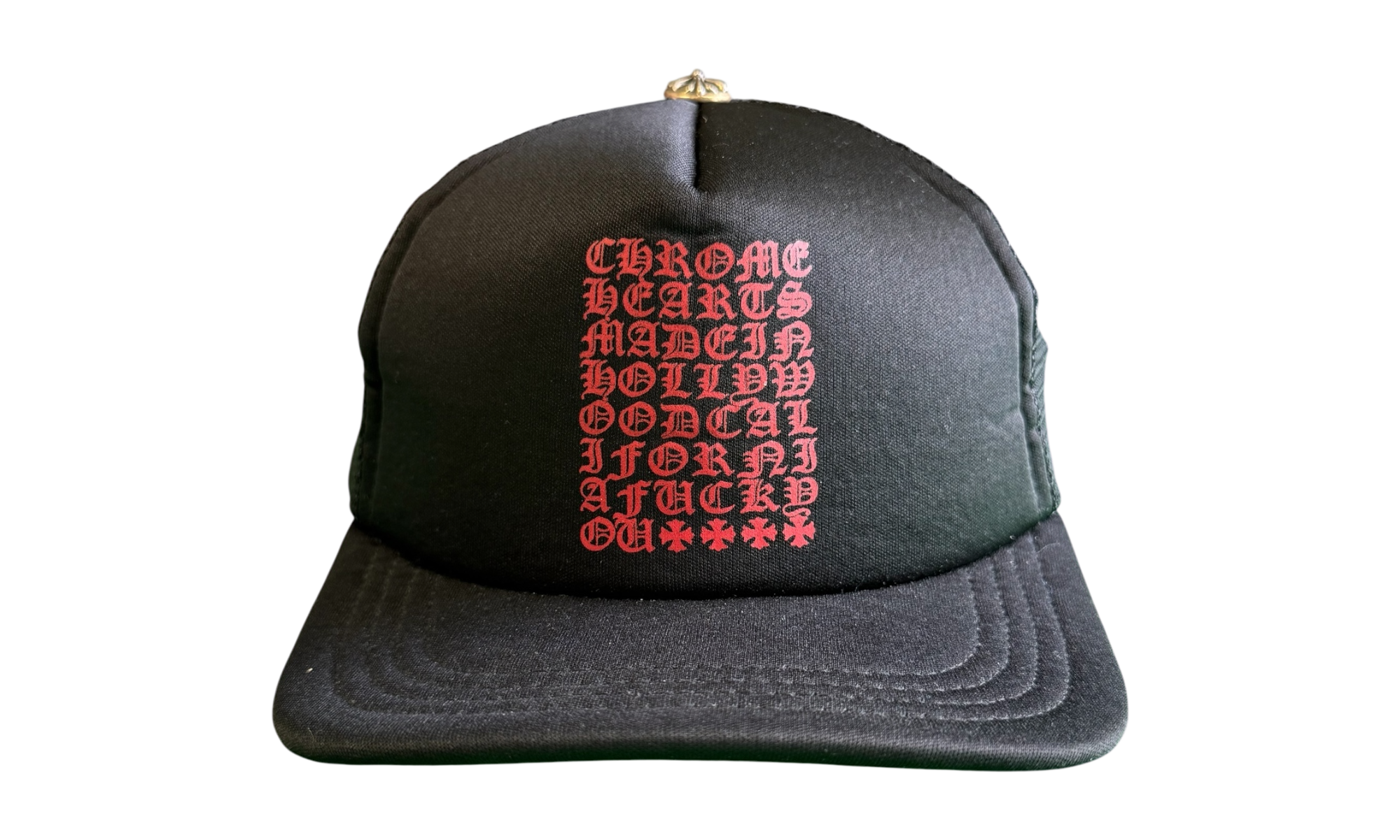 Chrome Hearts Red Letter Black Trucker Hat (PreOwned)