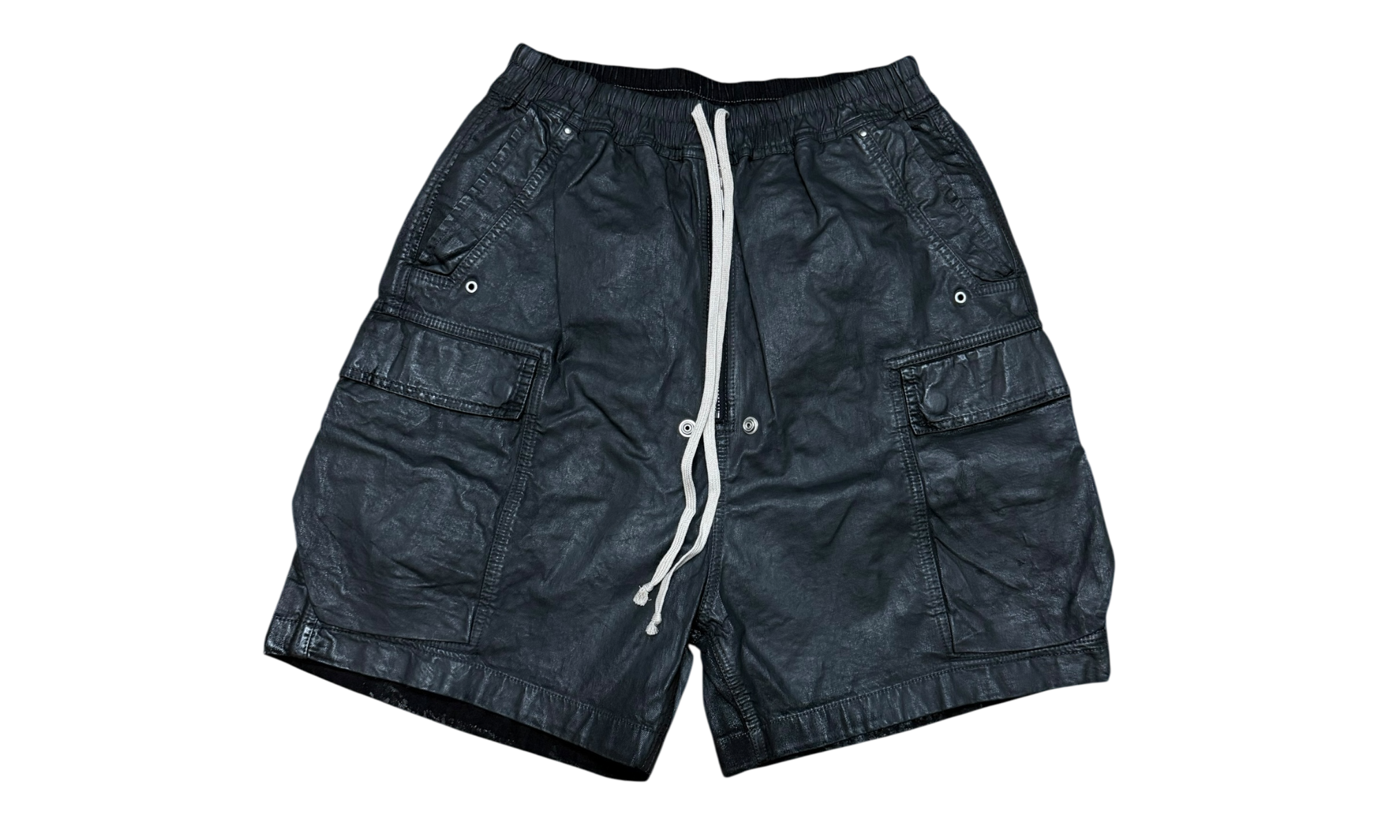 Rick Owens DRKSHDW Carbobelas Black Wax Shorts