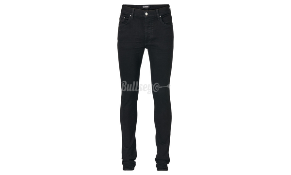 Amiri Black Stack Jeans-jordan 1 mid paint splatter brushstroke