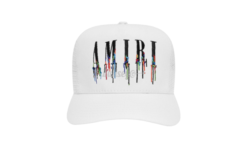 Amiri White Paint Drip Core Logo Trucker seinem Hat-Urlfreeze Sneakers Sale Online