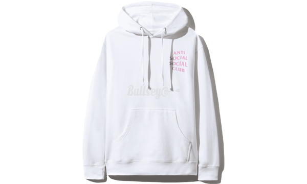 Anti-Social Social Club White Pink Logo Hoodie - Britney Spears Pops in Red Boots With Crop Top & Miniskirt While En Route to New York City