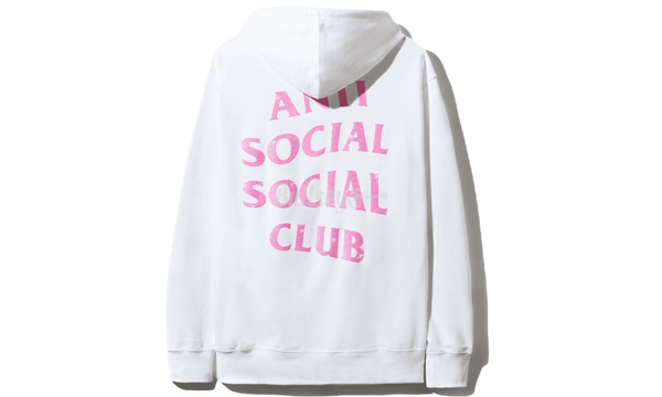 Anti-Social Club White Pink Logo Hoodie-adidas adissage break in pants for women