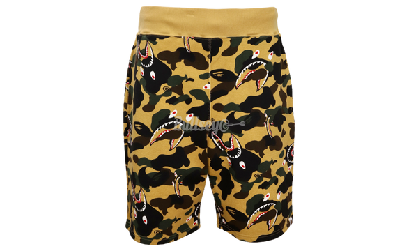 BAPE Shark 1st Yellow Camo Wide Sweat Shorts-Adidas forum tech boost black q46358 sneakers low top shoes 100%legit men 11.5us