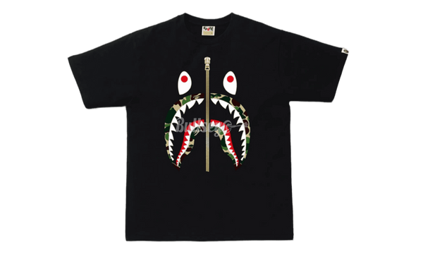 Bape ABC Black/Green Camo Shark T-Shirt-Bullseye Element Sneaker Boutique