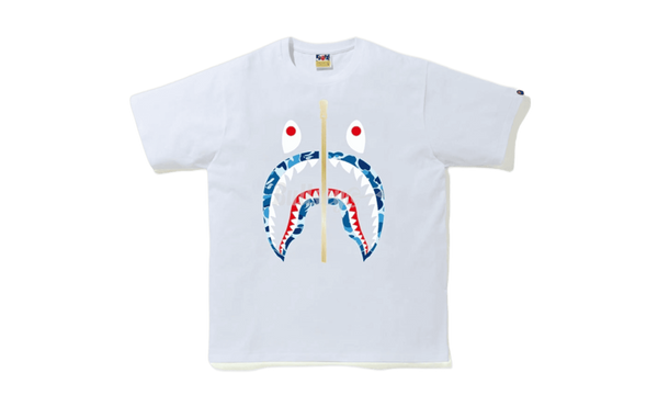 Bape ABC White/Blue Camo Shark T-Shirt-the brand-new Air Jordan 1 Mid Wear-Away
