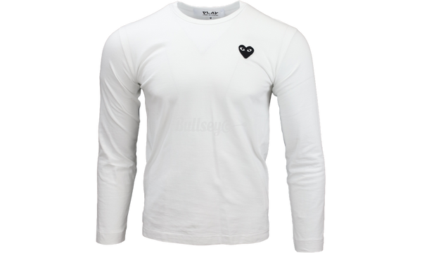 Comme Des Garcons PLAY Applique Logo White/Black Longsleeve T-shirt-Urlfreeze Sneakers Sale Online