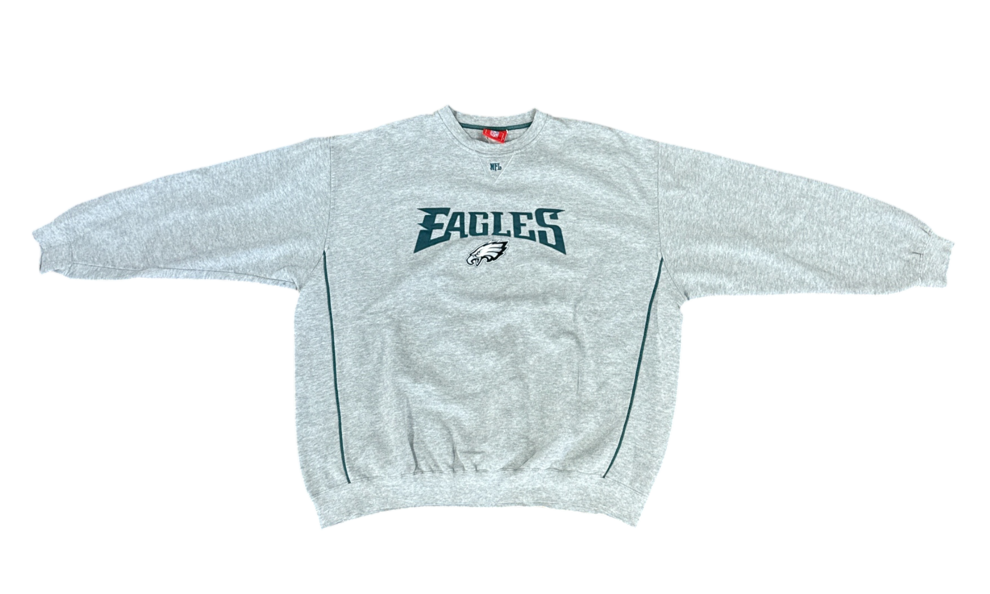 00's Eagles Gray Embroiderd Arch Crewneck Sweatshirt NFL (PreOwned)-Bullseye Sneaker Boutique